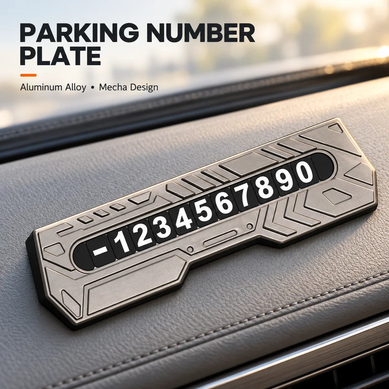 Original Design Minimalist Premium Feel Temporary Parking Card 11-Digit Number Alloy Style Car Parking Sign