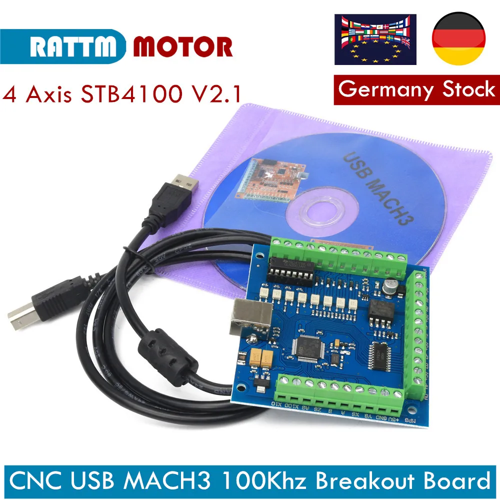 CNC USB MACH3 100Khz Breakout Board 4 Axis Interface Drive Motion Controller Flying Carving Card Engraving Machine Motherboard