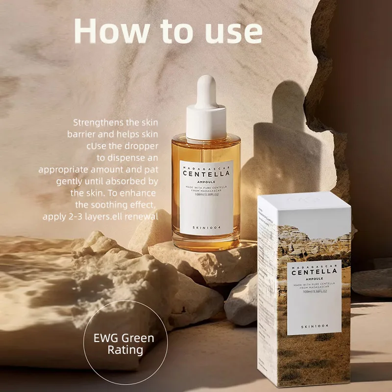 Serum Wajah Centella Asiatica Ampul Korea Pengontrol Minyak Menghilangkan Jerawat Esensi Pelembab untuk Produk Perawatan Kulit Kaca