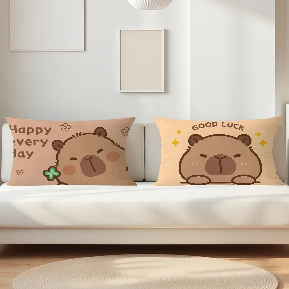 Cartoon Cute Capybara Pillow Case Suitable For Decorating Homes Bedrooms Children Room Sofas And Other Places