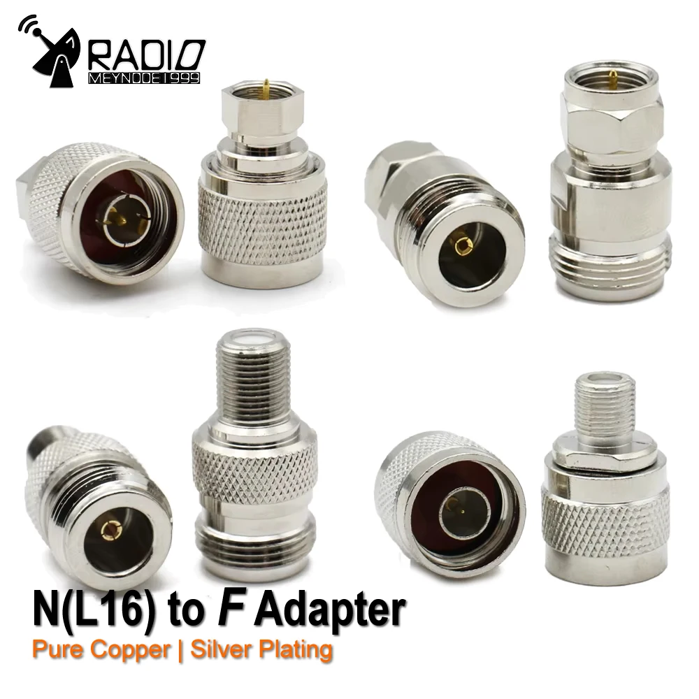 1pcs/lot  N To F TV Male Female Straight Connector L16 N Type to F Type Coax Converter  Antenna Extension Cable Brass Copper