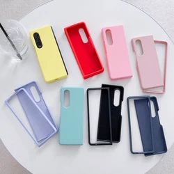 2 in 1 Combo Silicone Phone Case For Samsung Galaxy Z Fold 6 5 4 3 Microfiber Lining Smooth Skin Hard Cover
