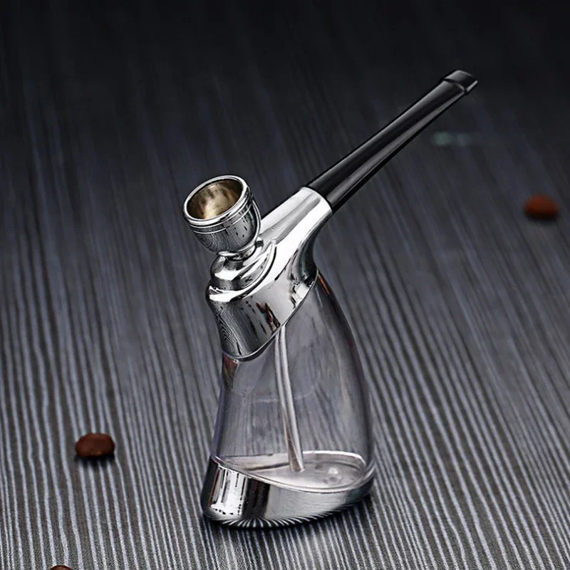 High Quality Business Portable Water Smoking pipe with Bent Type Handmade Smoking Accessories Glass Hookah Cigarette Filter