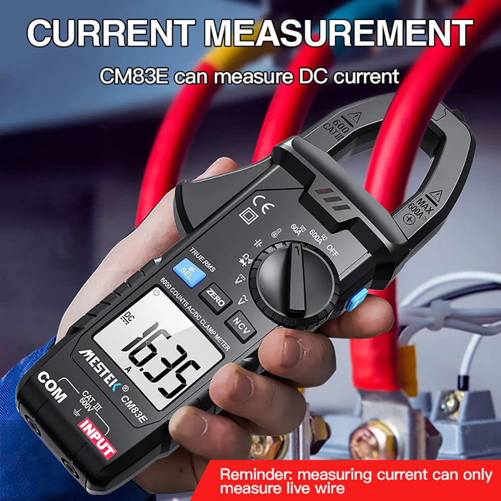 CM83E 600A AC DC Digital Clamp Meter Multimeter Pinza Amperimetrica True RMS High Precision Capacitance NCV Ohm Hz Current Clamp