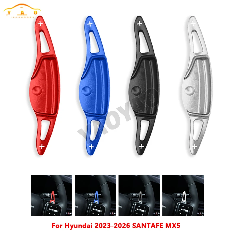 

2pcs Car Steering Wheel Paddle Shifter Gear Shift Extension For Hyundai Santa Fe SantaFe HEV MX5 2023 2024