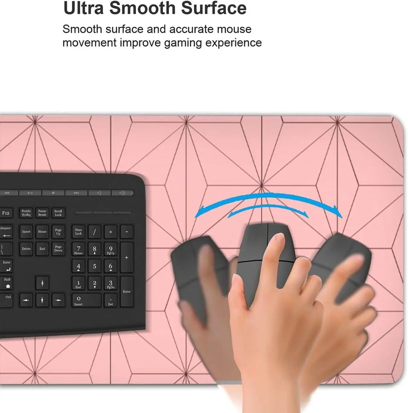 Block Mouse Pad 11.8"x31.5" Inches Rectangle Waterproof Oversized Table Mat Gaming Non-Slip Rubber Mouse Mat for Computer