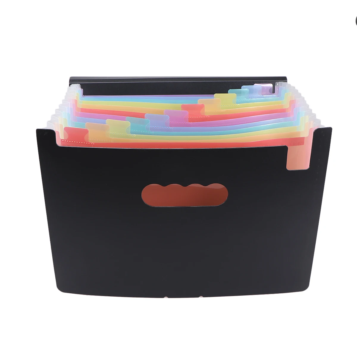 

Portable A4 File Folder 12 Grid Accordion Round Cover Black Lightweight for Students Office School Document Storage