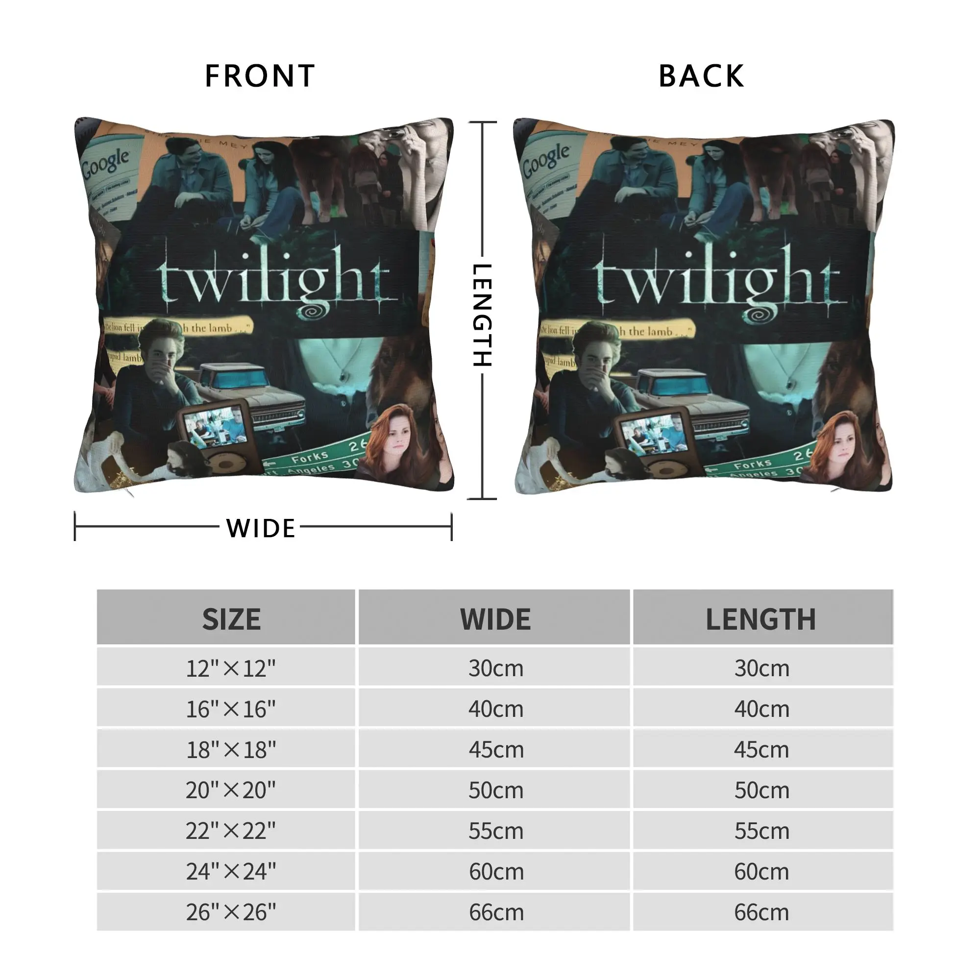 The Twilight Edward Bella  Pillow Case  Design Pillow Cover For Living Room Bed Chair Retro Trendy Cushion Cover