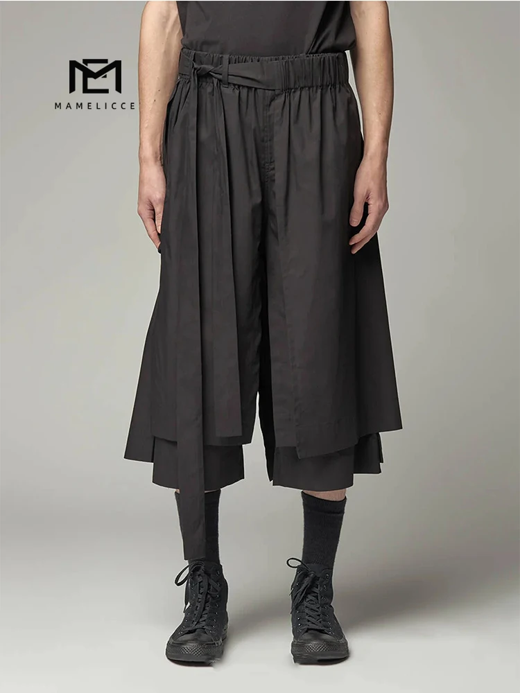 MAMELICCE skirt for men wide leg pants Cool pants for men japanese pants Wide pants Men's Summer pants replica luxury clothing