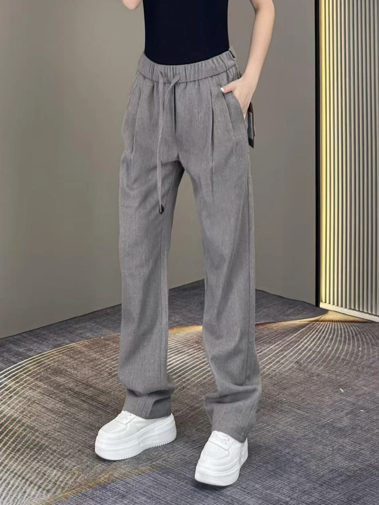 

Новинка осенне-зимнего сезона: Мужские спортивные брюки класса люкс, свободного кроя, с широкими штанинами, прямые, повседневные, длинные, из ткани с начесом.