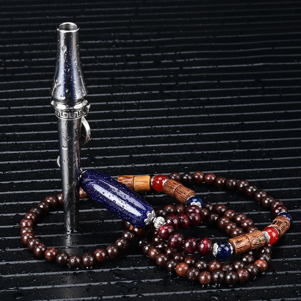 

Wolfcoolvape Original Hookah Accessories: Arabic - Style Titanium Alloy Mouthpiece with a Private and Elegant Stone Bead Chain