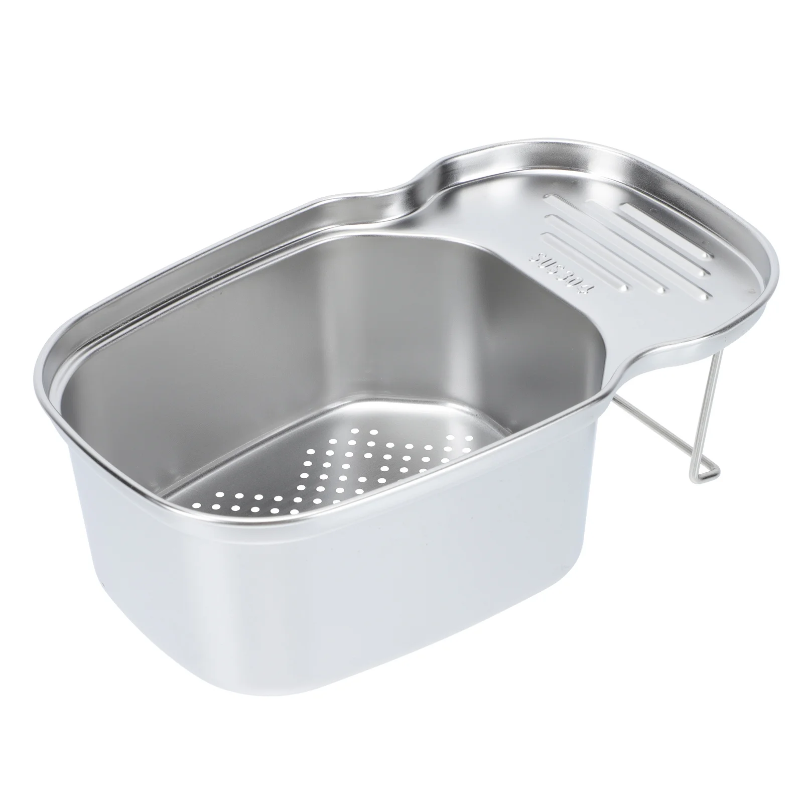 

1Pcs Stainless Steel Drain Basket Saddle Shape Vegetable Washing Holder Multipurpose Rust Resistant Thickened Design Fast