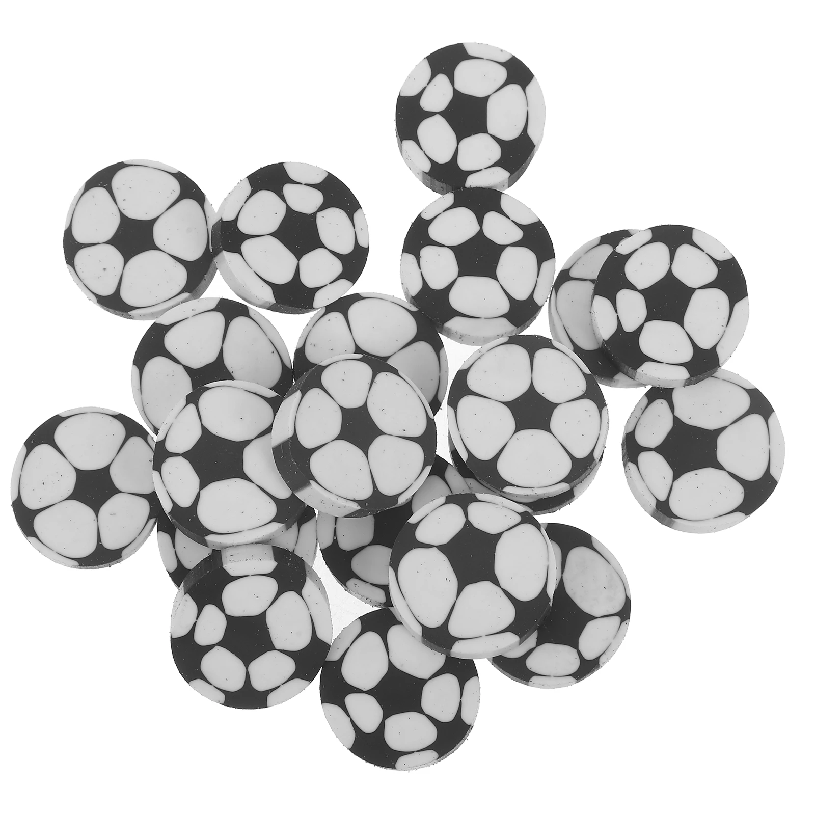 

20pcs Football Shaped Erasers Black Color Multi Function Wear Resistant School Supplies Students Gifts Party Favors Mini