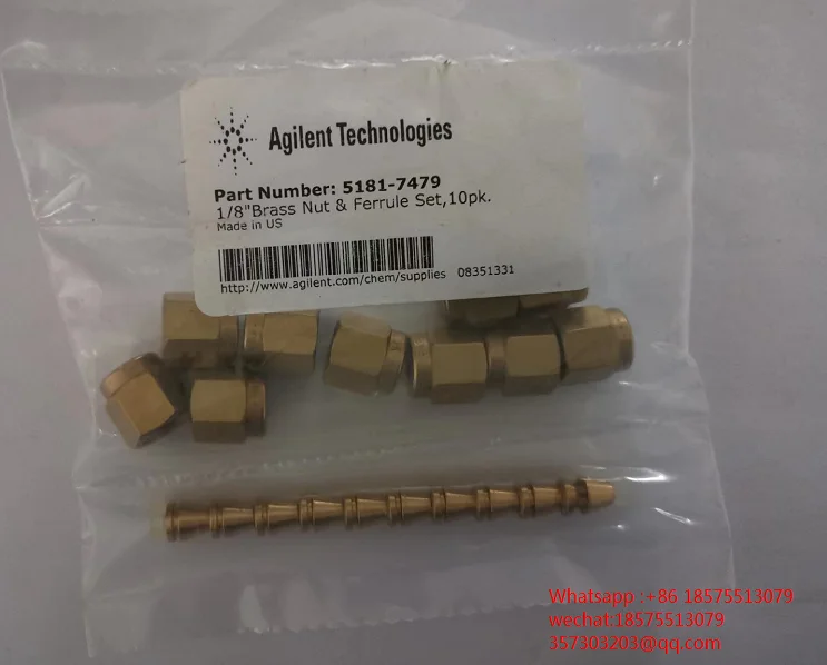 

Agilent 5181-7479 1/8Brass Nut &Ferrule Set 10PK Pure Connector 1/8 Nut Sleeve