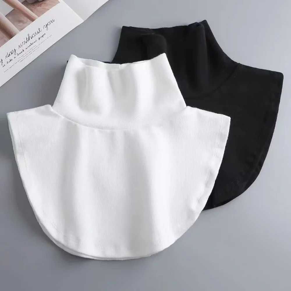 Chemise à Faux Col pour Femme, Simple, Modal, Amovible, Solide, Document, Fond Rond, Demi-Haut, Élégant, Col Roulé