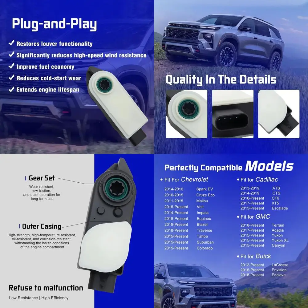 

Активный двигатель жалюзи передней решетки, совместимый с Chevrolet GMC Buick Cadillac 2010-2025, ремонт привода жалюзи передней решетки