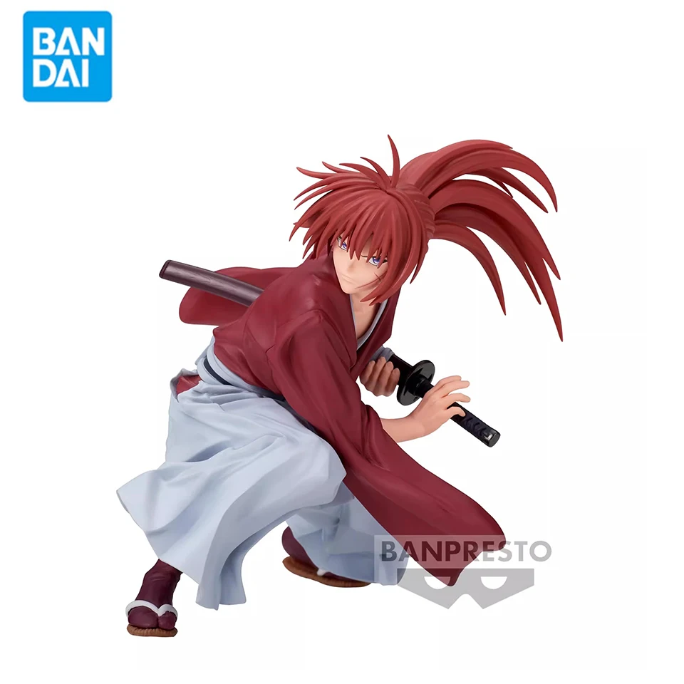 Original Genuine Banpresto Rurouni Kenshin  VIBRATION STARS 10cm Himura Kenshin Action Figure Collectible Model Doll Toys Gifts