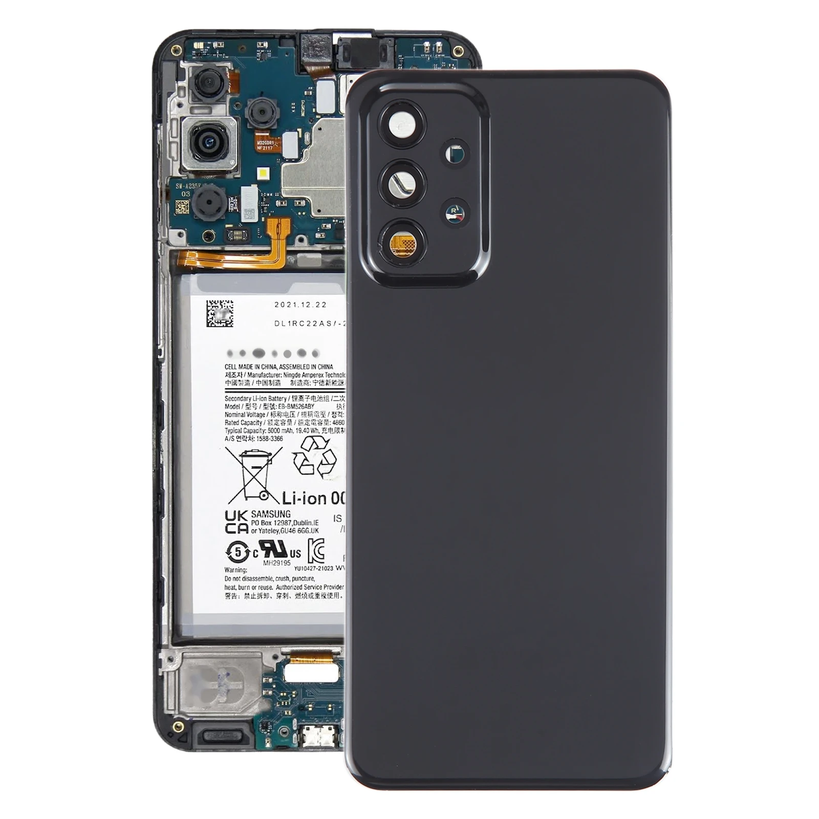 For Samsung Galaxy A23 5G SM-A236A Battery Back Cover with Camera Lens Cover