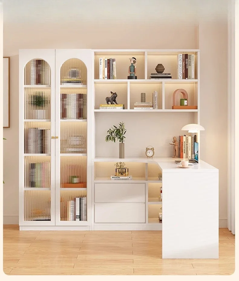 

Усовершенствованная угловая книжная полка, встроенный настольный компьютерный стол, студенческий домашний письменный стол