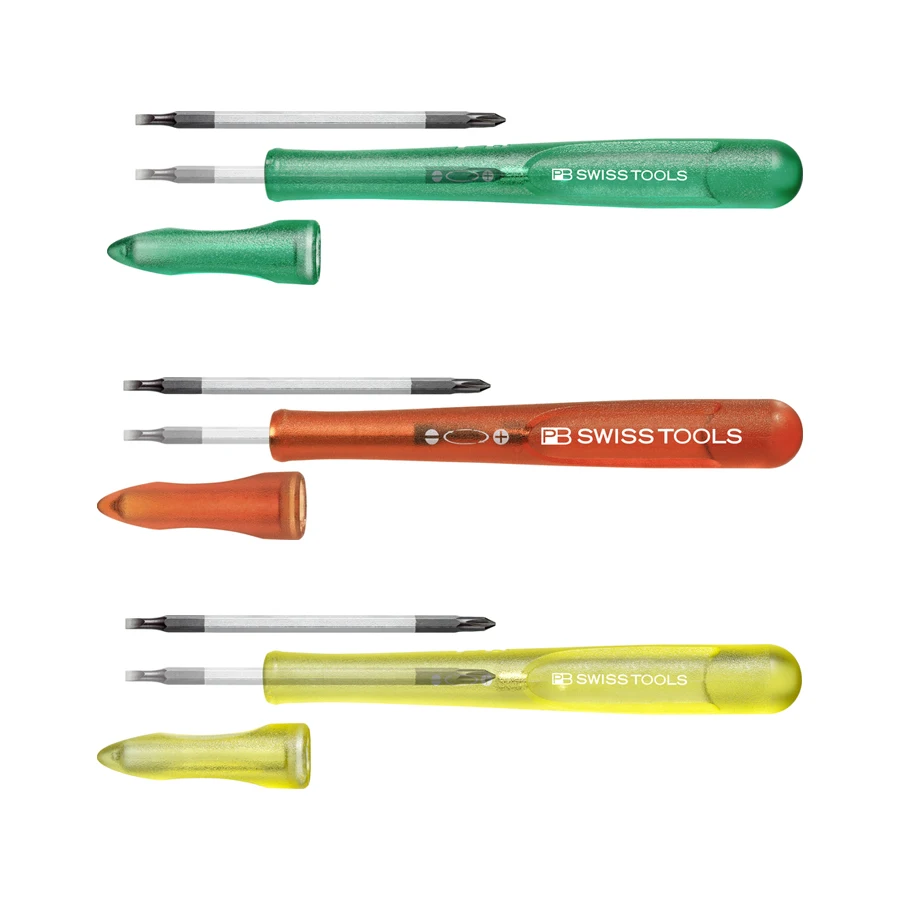 PB SWISS Insider Pen Mini cacciavite manico sottile con punta a doppia testa PB 53 per viti scanalate e Phillips PB 168 00 Series