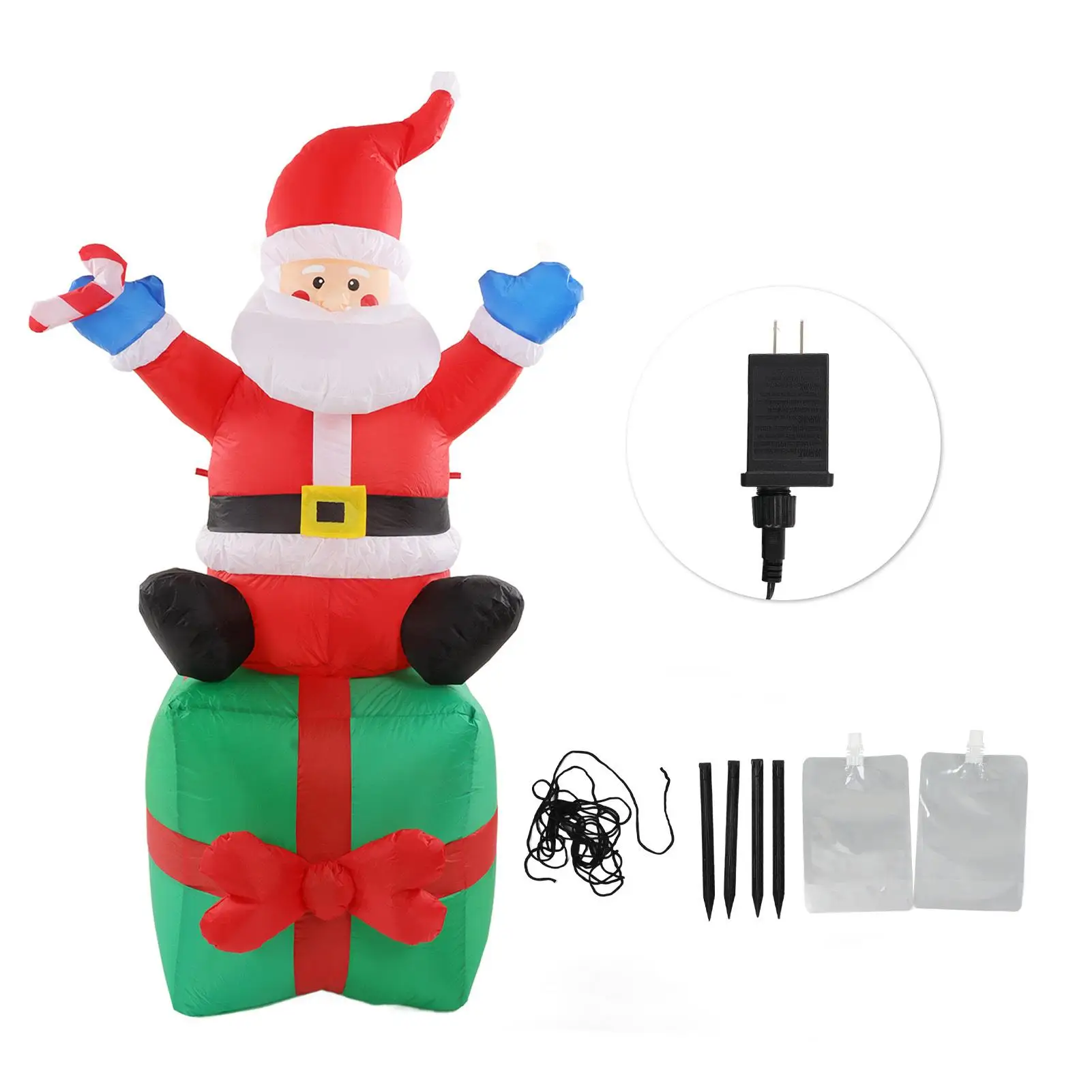 6ft Inflatable Santa Decoration with Built-in Fan - Reusable, Bright Color, 100-240V for indoor Use