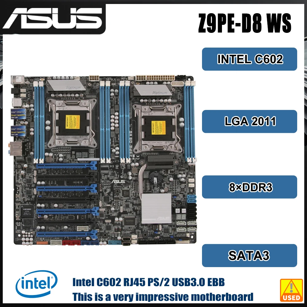 لوحة آسوس سيرفر ، لوحة آسوس ، WS ، LGA Intel C602 ، dddr3 ، 7 × PCI-E X16 ، دعم EEB ، معالج زيون