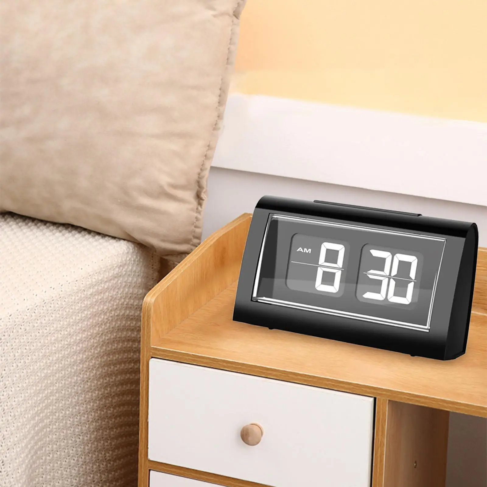 Flip Desk Clock Snooze Clock Electric Digital Clock Large Display Auto Flip Digital Alarm Clock for Adults Living Room Bedroom