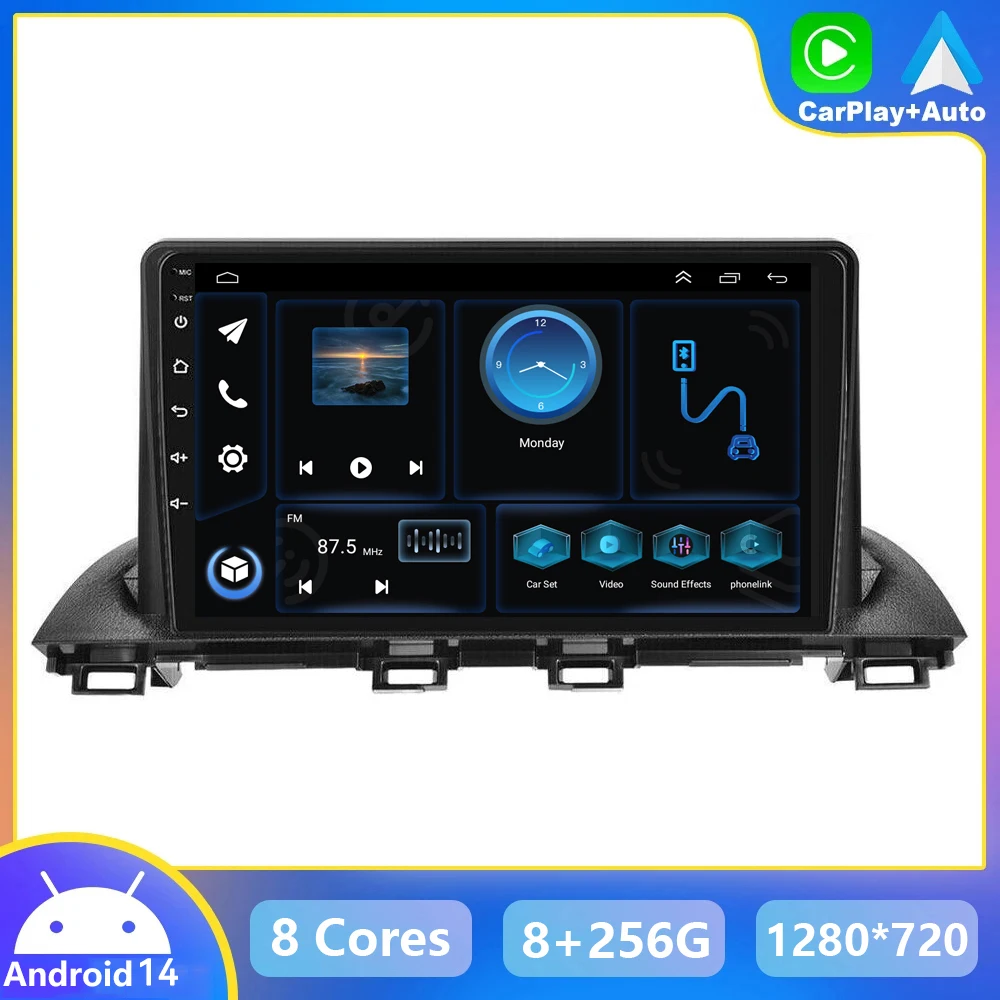 

2 Din Android 14.0 Car Radio Carplay Multimedia Player for Mazda 3 Axela 2013-2017 Navigation GPS 4G +WIFI Head Unit Mirror link