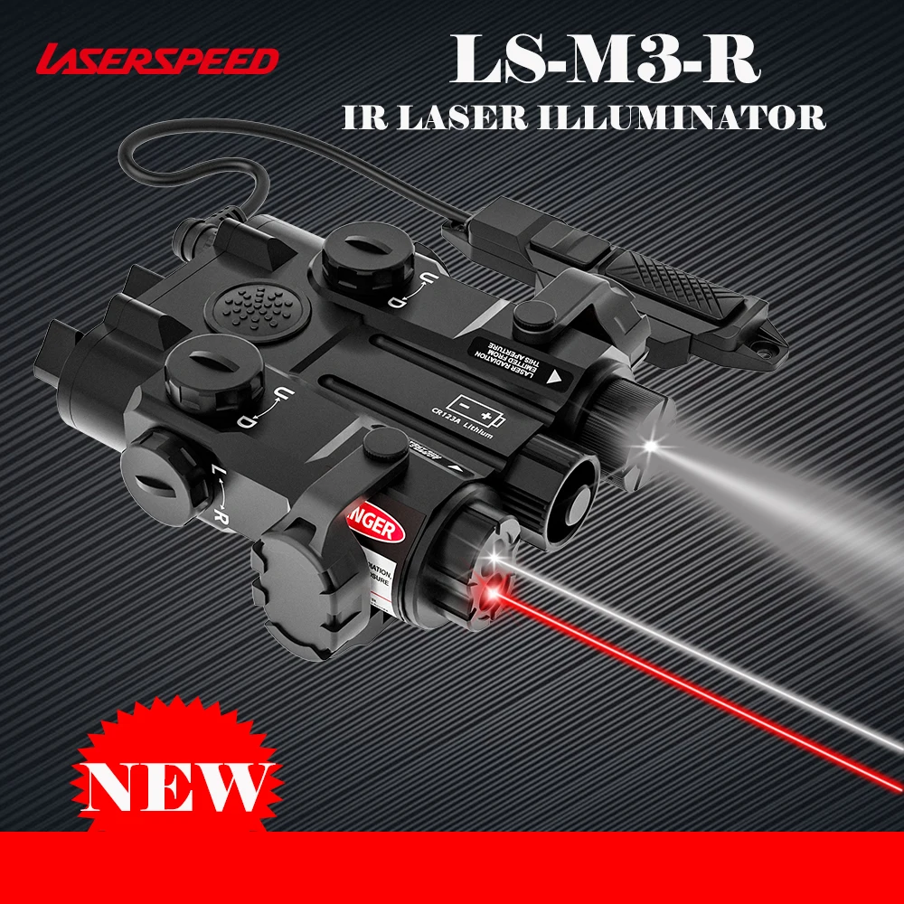 Laserspeed LS-M3 Visible Red and Infrared Aiming Coaxial Dual Laser & IR Laser Illuminator Night Vision Optics with QD Mount