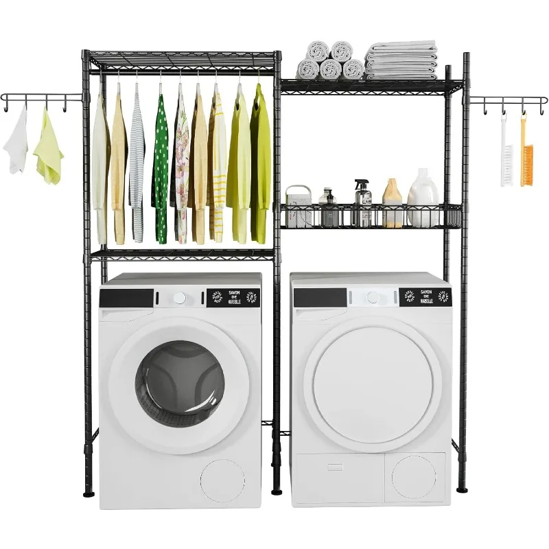 

Ulif Clothes Drying Rack, Over Washer and Dryer Laundry Room Bathroom Towel Storage Shelf, Space Saver with Adjustable Shelves