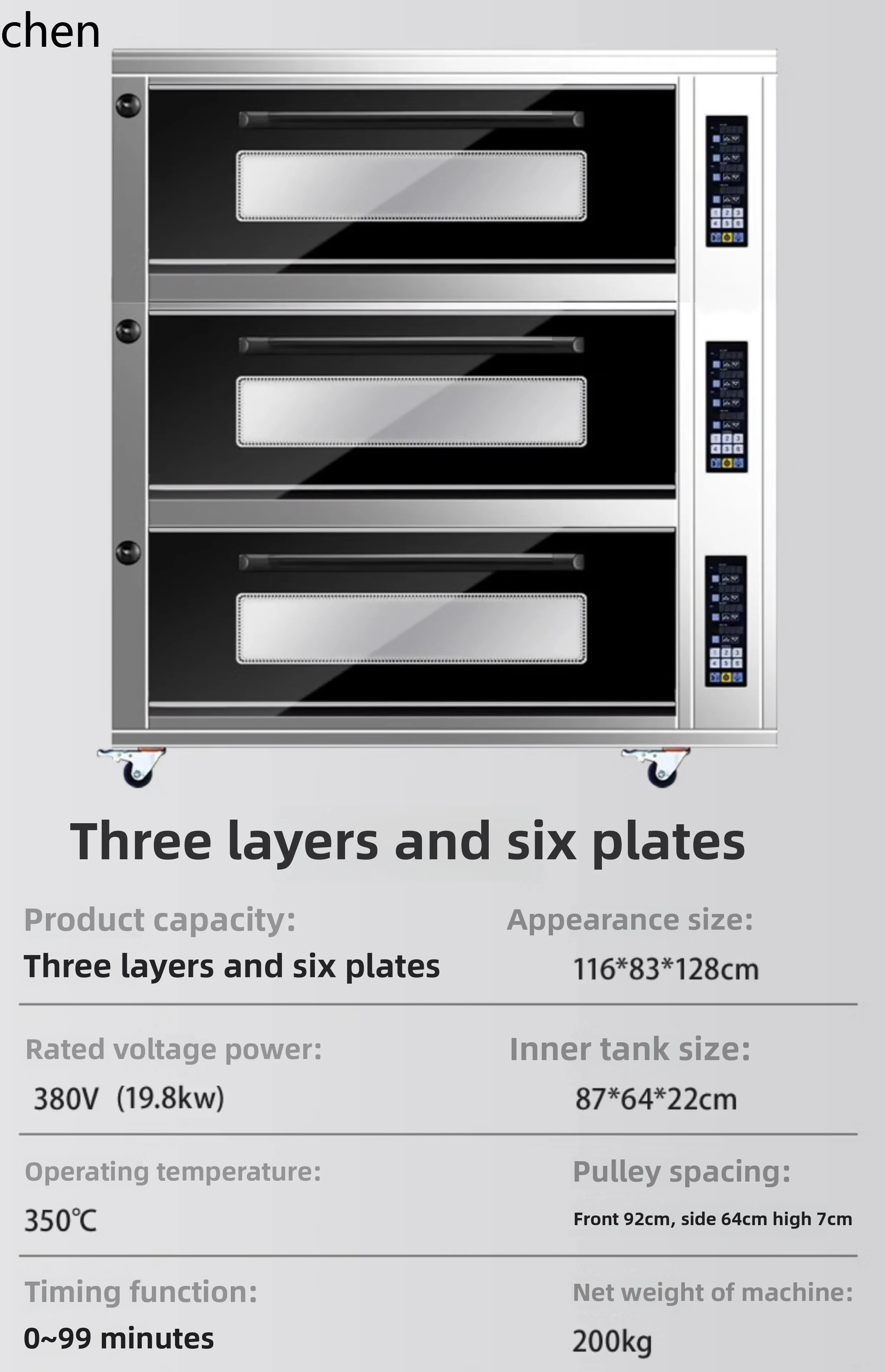 ZML Commercial Oven with Steam Spray Baking Two Layer Four Plate Open Furnace