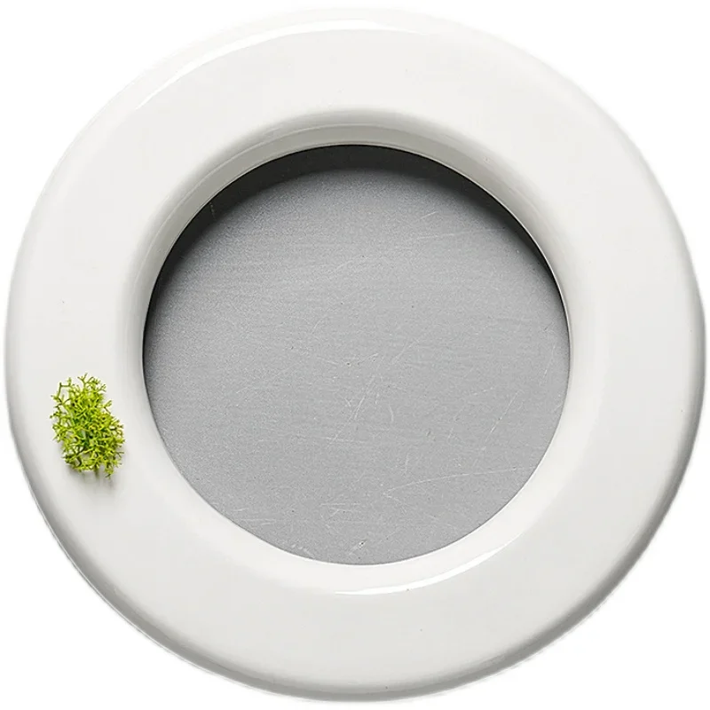 White Ring Ceramic Plate Hotel Restaurant Sashimi Sushi Food Decoration Tableware European Afternoon Tea Dessert