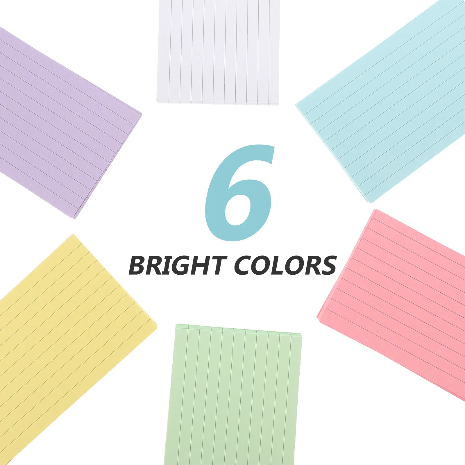 300Sheets Color Index Cards Tear Resistant Multi Functional Flash Cards for Learning Memo Message Reminder Office Supplies