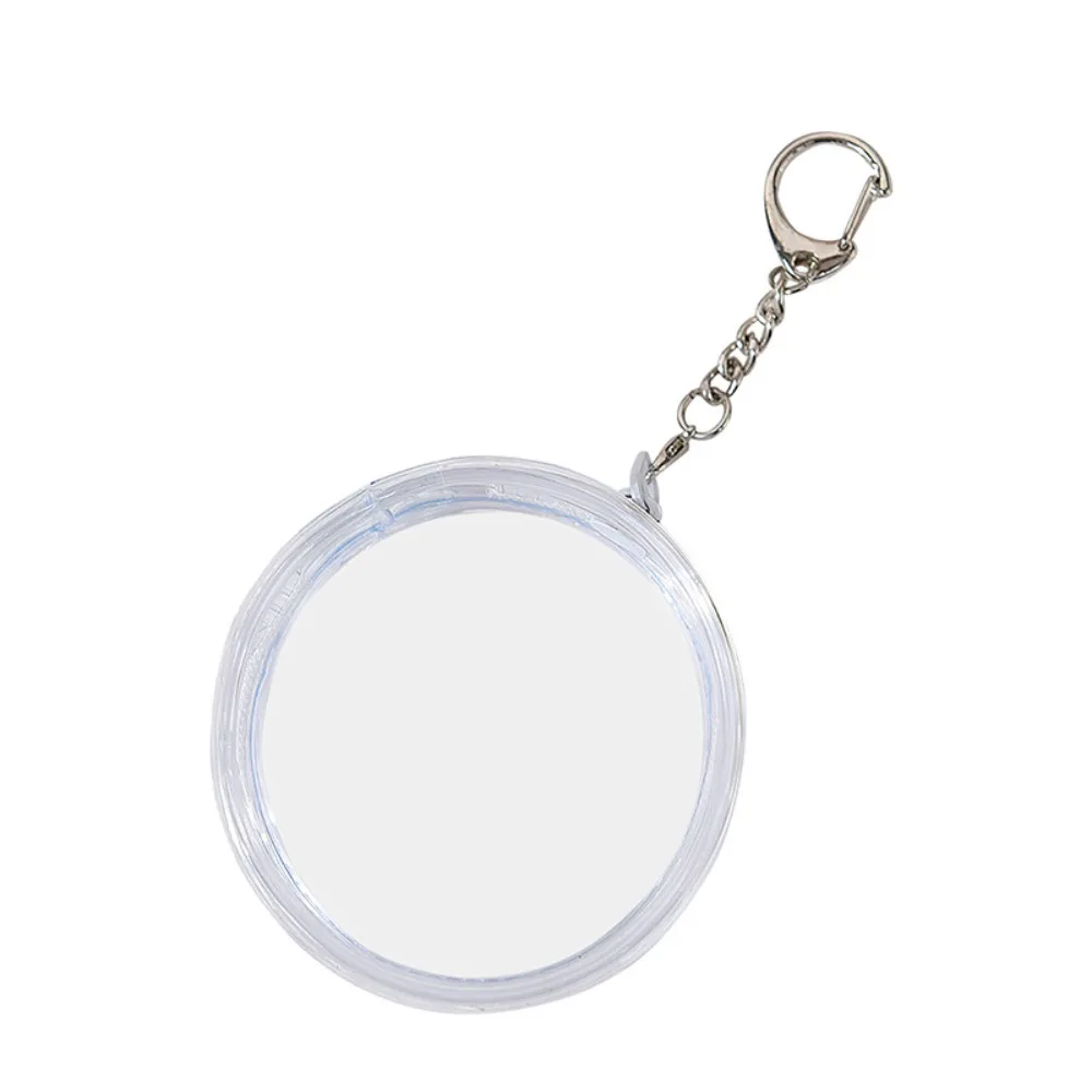Badge Display Anime Badge Display Bag Protection Case with Keyring Round Badge Storage Pouch PVC Round Clear Outdoor Bag