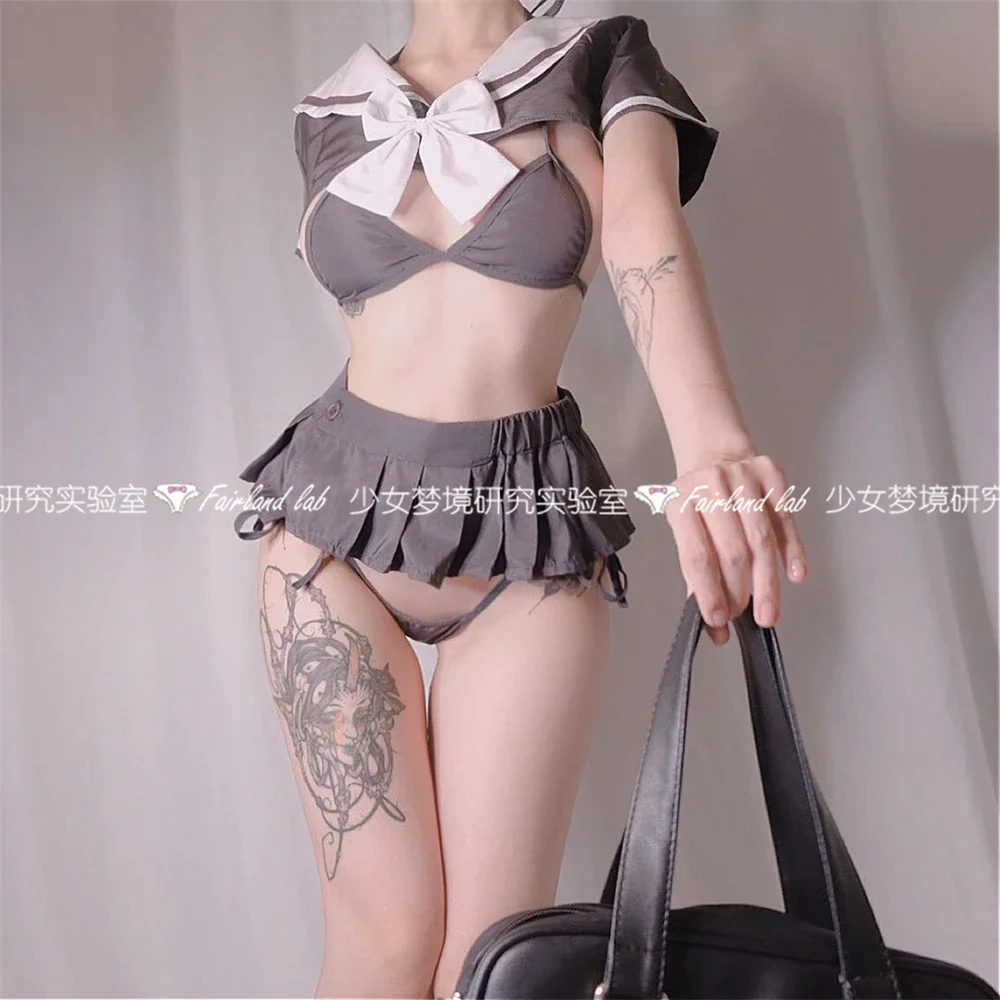 Japanese Lingerie Sexy Underwear Student Girls Uniform Kawaii Sleepwear Set Sailor Lolita Bikini Erotic Cosplay Costumes Maid