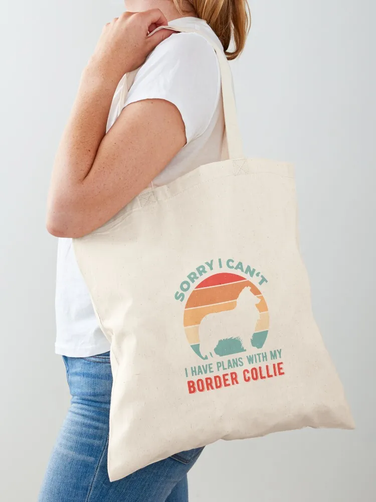 

Funny Border Collie Tote Bag shopping trolley bag Women's beach bags Handbags women