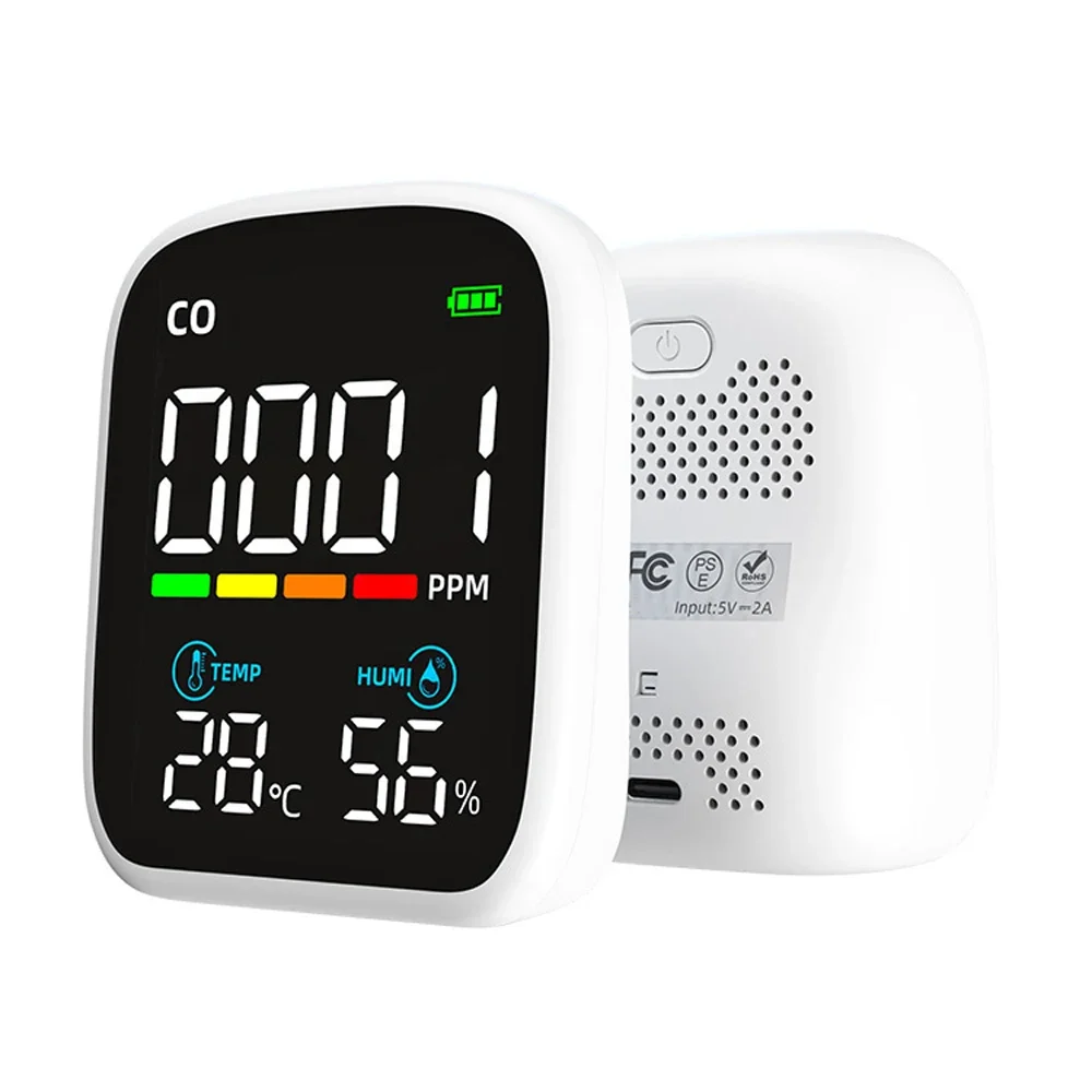 

Digital LED CO Detector Carbon Monoxide Tester Temperature and Humidity Test Meter Electrochemical CO Sensor Air Quality Tester