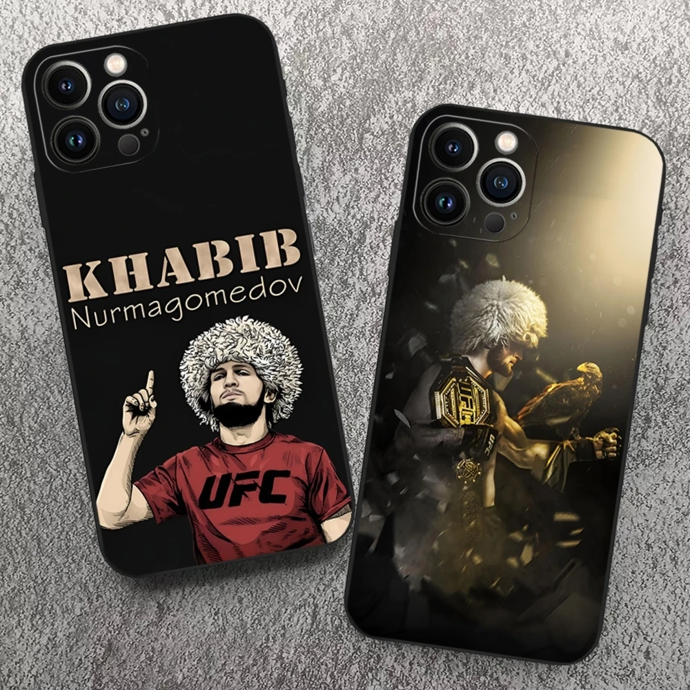 Khabib Nurmagomedov Phone Case for Iphone 15 14 13 12 11 Pro Max Xr X Xs Mini 8 Plus SE 2022 Black Soft Silicone Cover