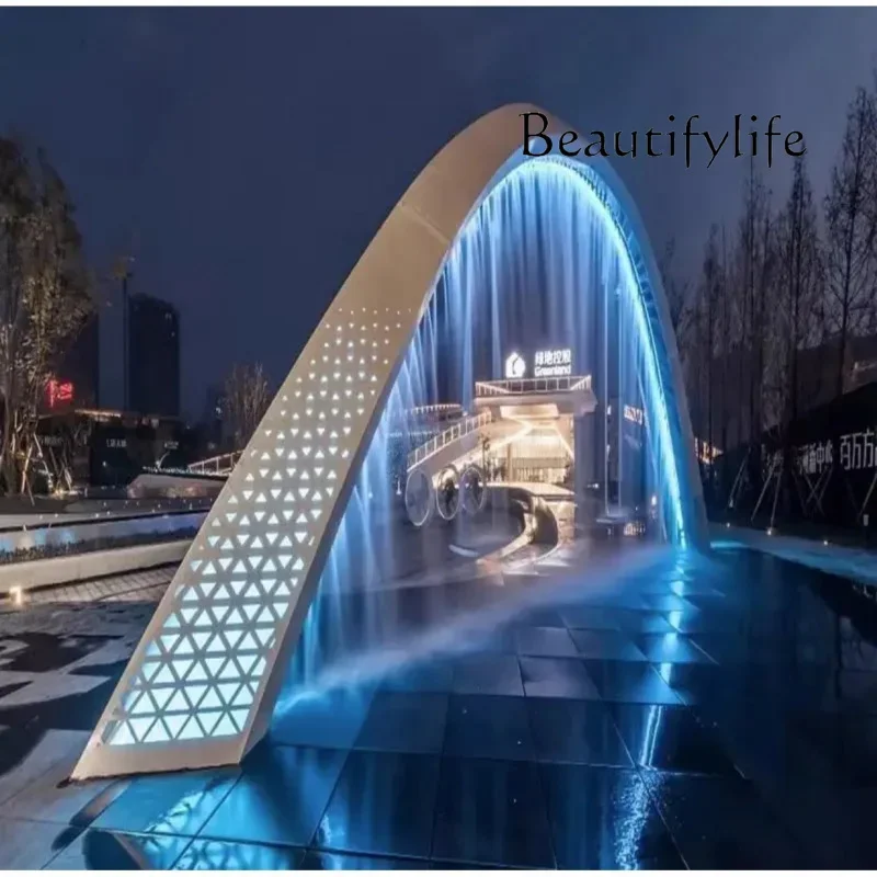 

JB Custom. Curtain Of Rain Stainless Steel Waterfall Outlet Rockery Flowing Overlapping Curtain Wall Running Wate