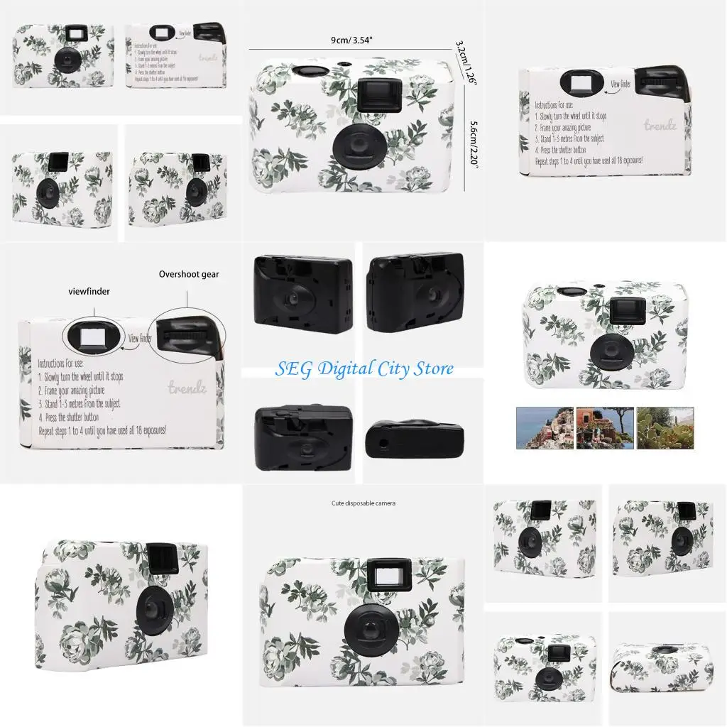 

U75B Disposable Retro Film Camera Peony Flower Point & Cameras Mini Nostalgic Boyfriend Girlfriend Graduation Gift