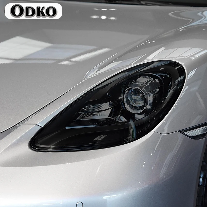 

Защитная пленка для автомобильных фар, задняя фара, дымчатый черный оттенок, виниловая прозрачная наклейка из ТПУ для Porsche 718 Boxster Cayman GTS