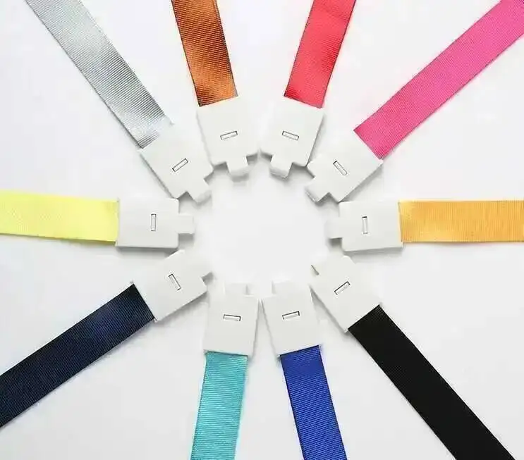 30 Stück 2 cm breite Ausweishalter-Aufhängeschnur für Ausstellungen, Arbeitskarten, Studentenausweise mit Klemmschnur und Schnappverschluss – Detail 2