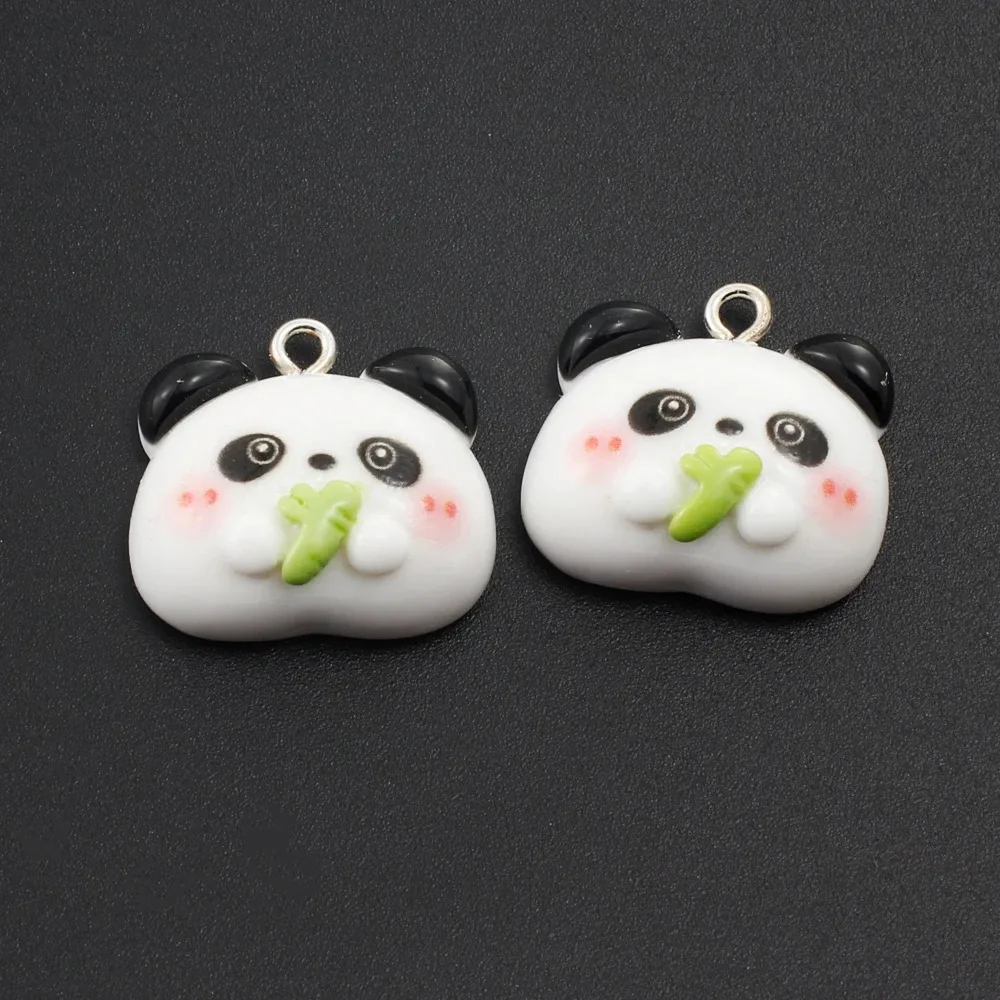 10 قطعة المعلقات الراتنج الحيوان لطيف الكرتون الباندا الدب خنزير أرنب السحر ل القرط قلادة المفاتيح Diy بها بنفسك مستلزمات صناعة المجوهرات