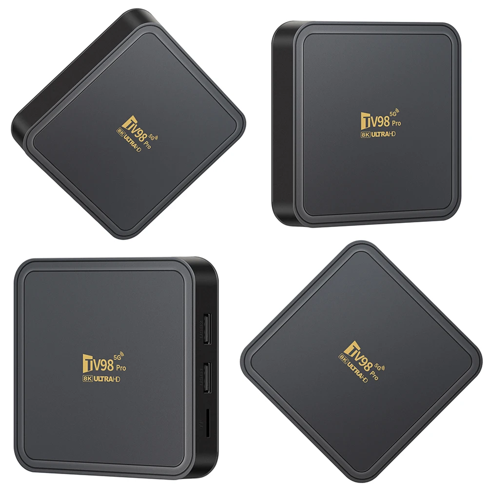 Boîtier Smart TV TV98 PRO RL H313, Android 14.0, 8K, Façade, Core 2.4G, 5G, Touriste, WiFi, Télécommande Vocale BT, Lecteur MultiXXL, Décodeur