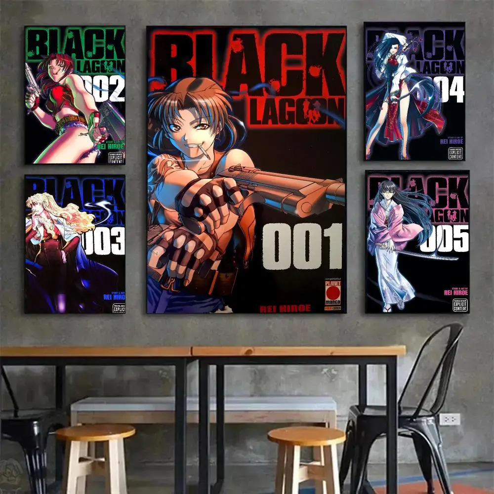 Anime Action Black Lagoon Poster Painting Wall Art Mural for Living Room Home Decor and Gifts