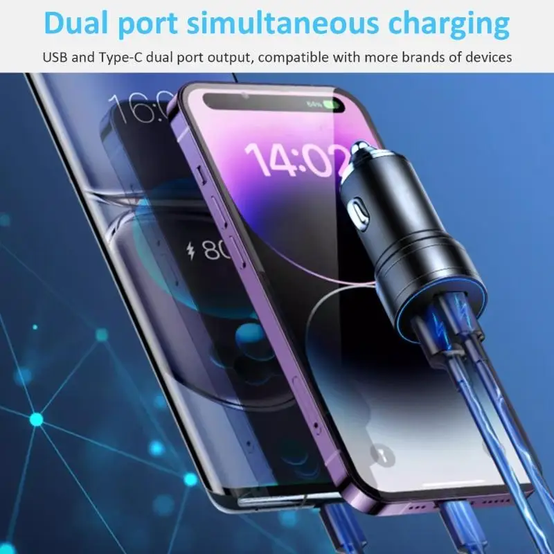 Adaptadores carregamento carros eficientes do carregador suportam qc3.0 USB PD12W Tipo C para tablets