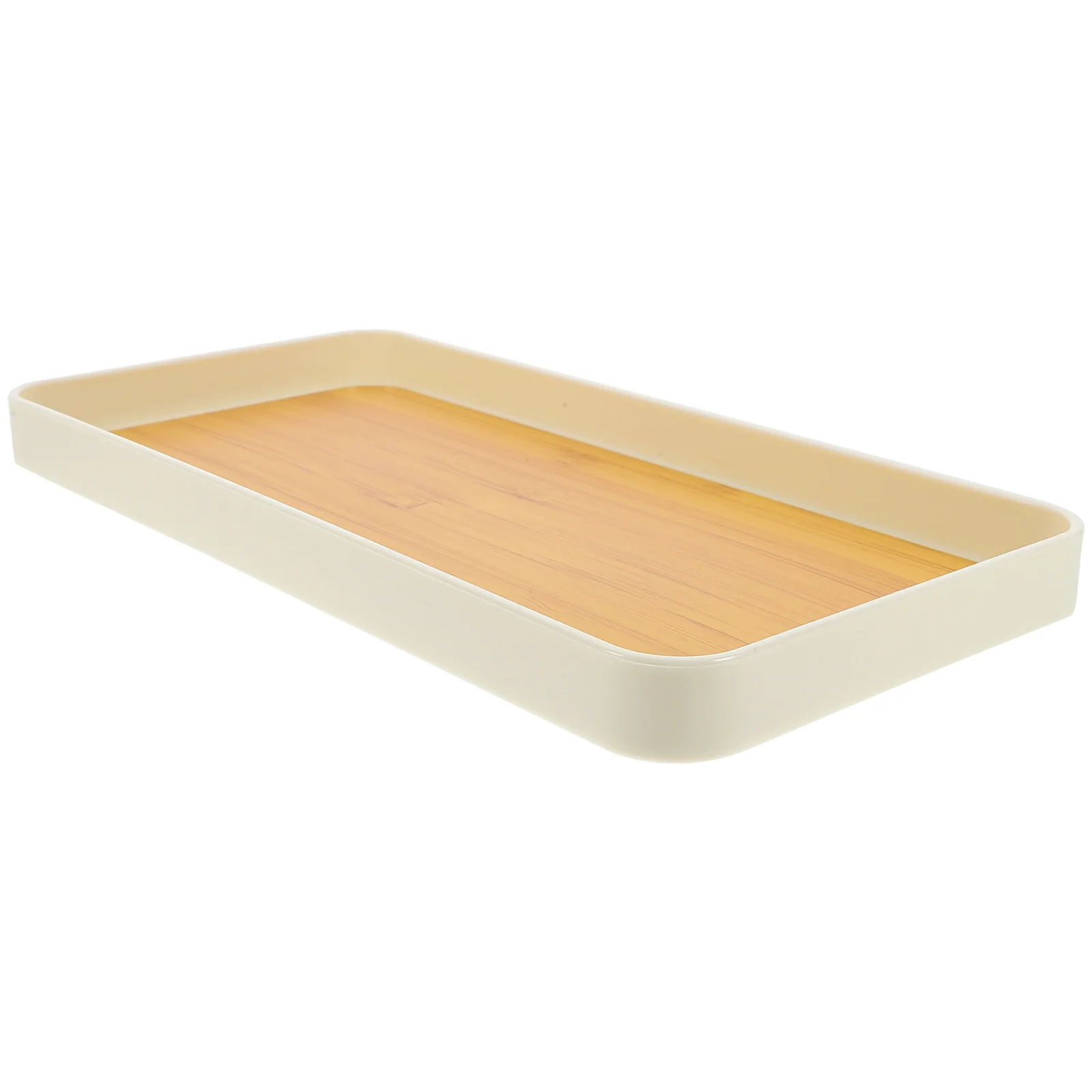 

Wood Grain Tray Rectangular Snack Organizer Food Trays Dried Fruit Plate Appetizer Serving Plastic Storage Tea Party Home