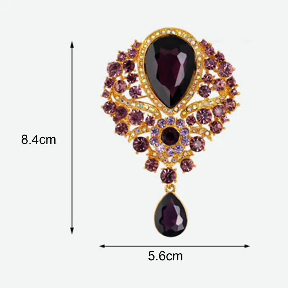 Stylish Brooch Pin  All Match Water-drop Shape Bag Brooch  Electroplated Long Lasting Party Jewelry Brooch