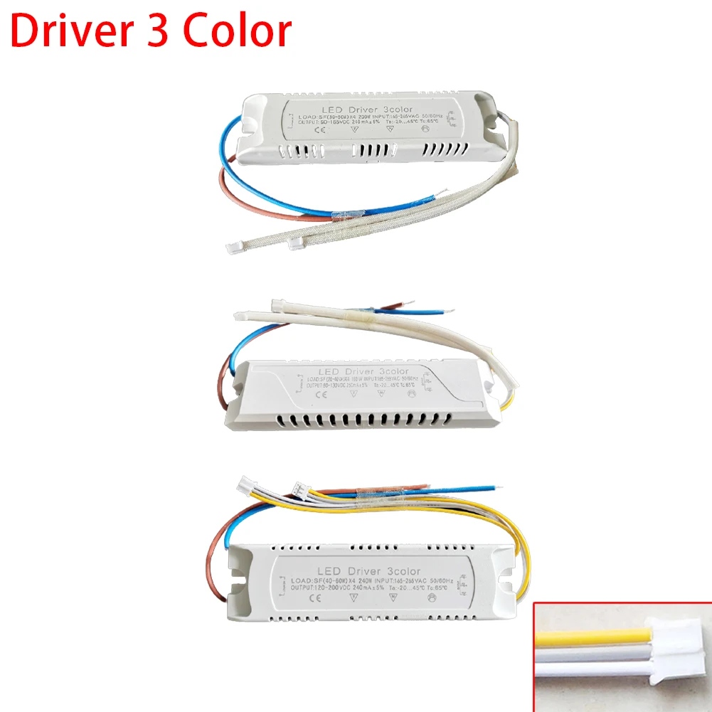 LED sürücü 3 renk adaptörü için LED aydınlatma yalıtımsız trafo değiştirme 8W-70W sabit akım sürücü tavan lambası