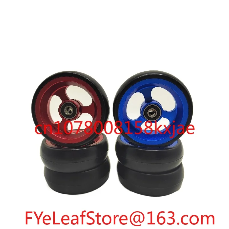 Aluminum Alloy Bearing Hole Diameter 8mm 1 Pair Wheelchair Accessories with Bearings 4-inch Universal Wheel PU Solid Wheel